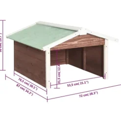 Garage för robotgräsklippare 72x87x50 cm mocca och vit granträ - Hus Till Robotgräsklippare - Garage Till Robotgräsklippare - Home & Living
