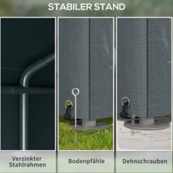 Garage Tält, 160x218x172 cm, Mörkgrå