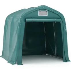 Garagetält i PVC - Vattentålig förvaring för fordon | Storlek: 2,4x2,4 m | Färg: Grön