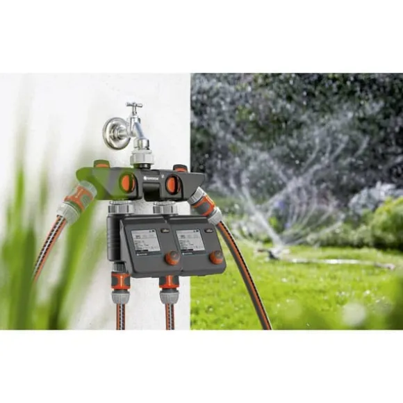 GARDENA 08194-20 4-vägsventil Snabbkoppling, 3/4 utv., 1 utv. med reglerventil
