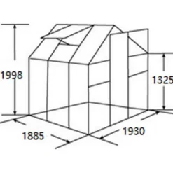 Gardiun Växthus Lunada 3 3.63m² Durchsichtig 193 x 188 x 190 cm