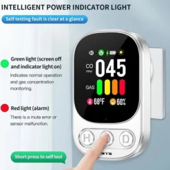 Gasdetektor 4i1 - 4i1 Plug - CO- och bränngasalarm HD08G-B