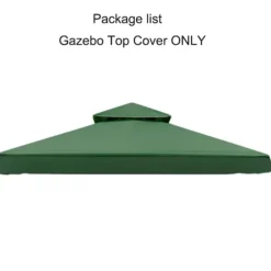Gazebo Toppöverdrag, Vattentät Skydd, Lätt Installation,3m * 3m, Dubbel nivå grön