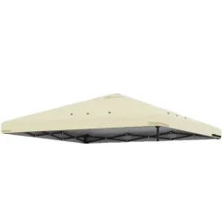 Gazebo Toppöverdrag, Vattentät Skydd, Lätt Installation,3m * 3m, ny Single Beige