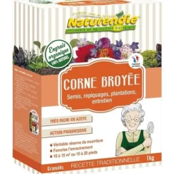 Gödselmedel för krossat horn - NATURENDIE - Granulat - För 10 till 15 m² eller 10 till 20 fot - 1 kg