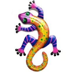 Gecko Ödla Väggdekor Trädgård prydnad 14x21.8x0.8cm - Gul