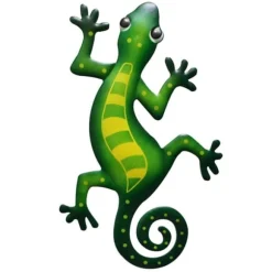 Gecko Ödla Väggdekor Trädgård prydnad 13x22cm - Grön