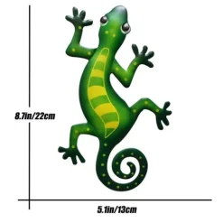 Gecko Ödla Väggdekor Trädgård prydnad 13x22cm - Grön