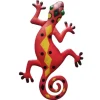 Gecko Ödla Väggdekor Trädgård prydnad 13x22cm - Röd