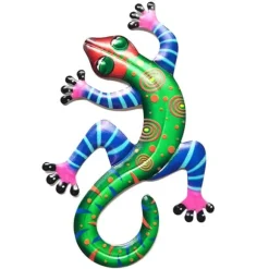 Gecko Ödla Väggdekor Trädgård prydnad 14x21.8x0.8cm - Grön