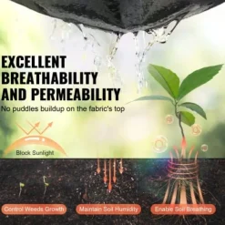 Geotextilväv, 3x30,5 m, Svart, Ovävd kraftig ogräsduk