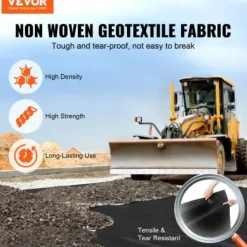 Geotextilväv, 3x30,5 m, Svart, Ovävd kraftig ogräsduk