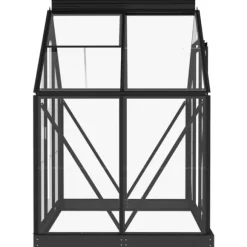 Glasväxthus i antracit med aluminiumkonstruktion | Storlek: 155x103x191 cm