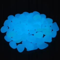GLORIOUS STONES Fluorescerande stenar BLÅ LYSER I MÖRKRET 50 st