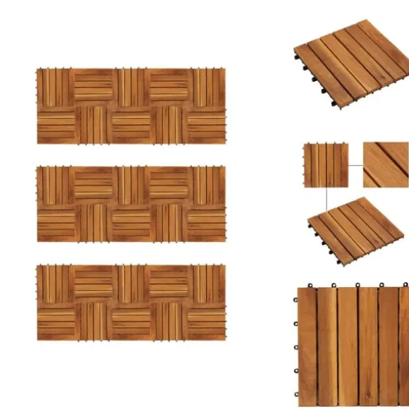 Golvbeläggning - Balkongplattor med vertikal design 30 x 30, 30 st