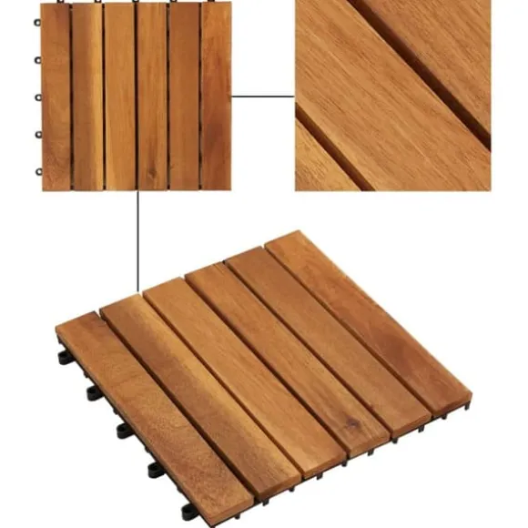 Golvbeläggning - Balkongplattor med vertikal design 30 x 30, 30 st