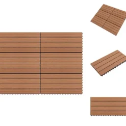 Golvbeläggning - Living Markplattor WPC 60x30 cm 6 st 1 m² brun