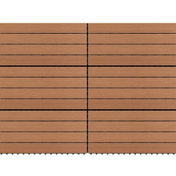 Golvbeläggning - Living Markplattor WPC 60x30 cm 6 st 1 m² brun