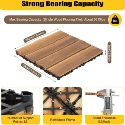 Golvplattor, Halkfri Design, Miljövänligt Material,Brun