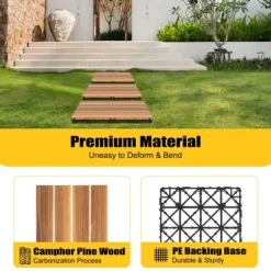 Golvplattor, Halkfri Design, Miljövänligt Material,Brun