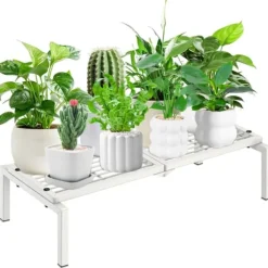 Gouisalin metallväxtställ för inomhusbruk och trädgård 40x84x20,5 cm vit