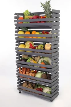 Grå grönsakslådor på hjul RAWA /bredd 77cm
