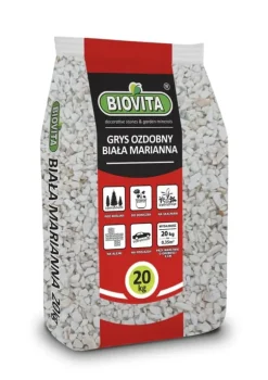 Granit Trädgårdssten Dekorativ VIT MARIANNA 8-16mm 20kg Biovita