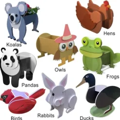 Gör-det-själv djur blomkruka Tecknad Desktop Suckulenta Planter Trädgård prydnad hantverk