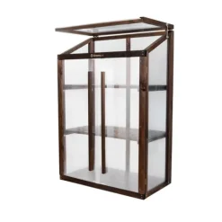 Greenspot Miniväxthus för balkong och terrass 80 x 42 x 120 cm - Balkongväxthus för övervintring av örter, blommor, plantor - Ursprungsfärg Mörk rosen | CDON