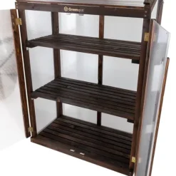 Greenspot Miniväxthus för balkong och terrass 80 x 42 x 120 cm - Balkongväxthus för övervintring av örter, blommor, plantor - Ursprungsfärg Mörk rosen | CDON