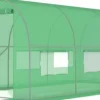 Grön tunnelväxthus 450x200x200cm för hobbyträdgårdsmästare - Hållbart, enkel montering, UV-beständigt