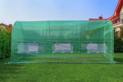 Grön tunnelväxthus 450x200x200cm för hobbyträdgårdsmästare - Hållbart, enkel montering, UV-beständigt