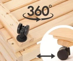 Grönsakslåda / trä låda för grönsaker / fruktställ / låda / hylla 132 x 37 x 30 cm med hjul / tall