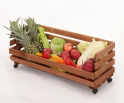 Grönsakslåda på hjul RAWA /bredd 77cm - Brun