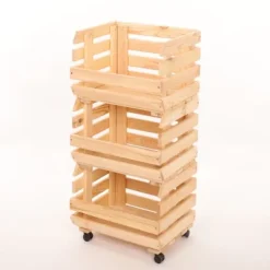 Grönsakslådor på hjul RAWA /bredd 37cm - Naturlig