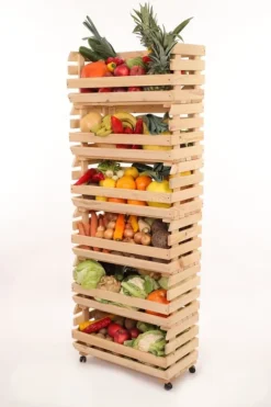 Grönsakslådor på hjul RAWA /bredd 57cm - Natur