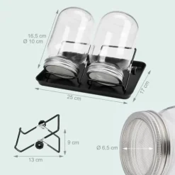 Groddningsburkar Set, 16,5x10 cm, Glas