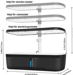 GrowHome PRO, Inomhusträdgård och odlingsset för örter med inbyggd LED växtbelysning & autovattningssystem, Ört Mini