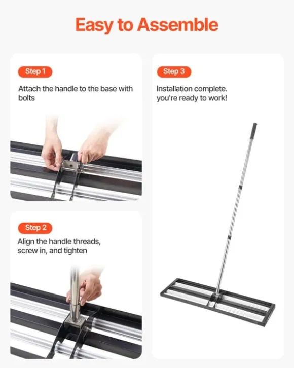 Gräsmatteutjämnare - Handhållen jordutjämnare - Justerbart handtag 213,1 cm - Platta 91,4x25,4 cm - Rostbeständig metall - Ergonomisk - För golfgreen | CDON