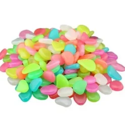 GR15527-Utomhus lysande sten, 200 st konstgjorda fluorescerande småsten dekoration för trädgård Pathway poolbelysning