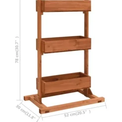 Handgjord odlingslåda i granträ med 3 hyllor | Storlek: 52x30x78 cm