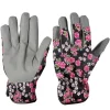 HANDSKAR TILL TRÄDGÅRD KVINNA I BOMULL BLUMMOR STORLEK S VERDEMAX