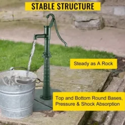 Handvattenpumpstativ, 22,86x22,86x66 cm, Grön, Gjutjärn