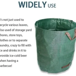 Heavy Duty Trädgårdsväskor - Set med 2 * 272L - Grön - Vattentät och hopfällbar