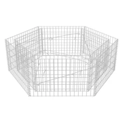 Hexagonal planteringsgabion upphöjd 160x140x50 cm