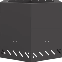 Hexagonalt rökfritt eldstad i stål – Modern och bärbar | Färg: Svart | Storlek: 58x58x51 cm