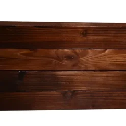 Högbädd i massivt trä 60x60x23 cm, mörkbrun – planteringslåda/örtlåda