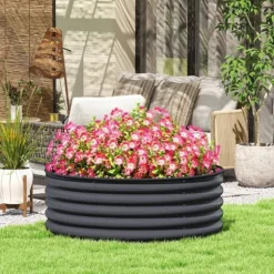 Högbädd i stål 120x120x43 cm, stapelbar/modulär – trädgård & balkong