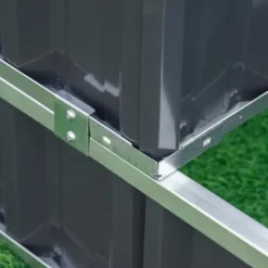 Högbädd i stål 118x118x62 cm, 3-stegs, med T-skyltar & handskar, mörkgrå