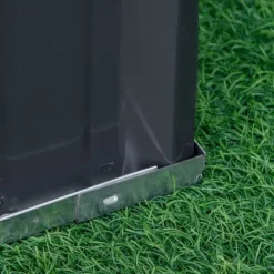 Högbädd i stål 118x118x62 cm, 3-stegs, med T-skyltar & handskar, mörkgrå